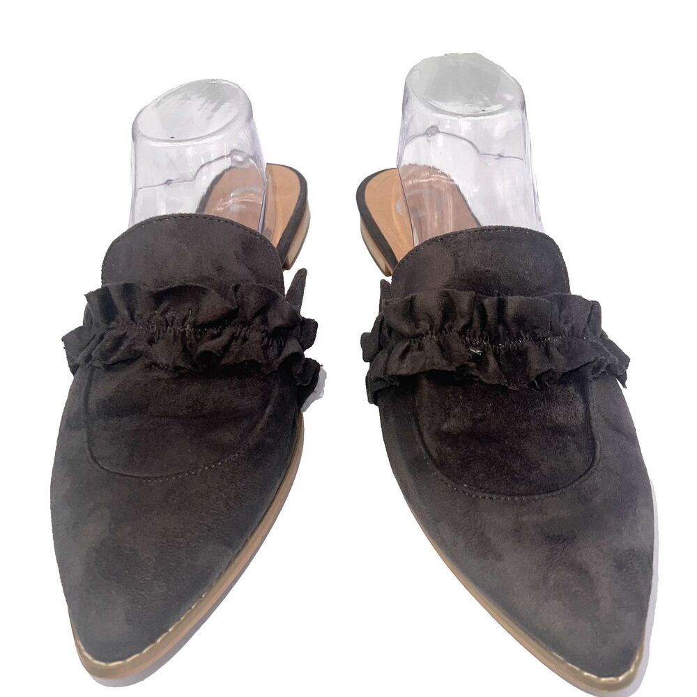 Journee Collection Women's Kessie Ruffle Slip On Mules Gray Size 12